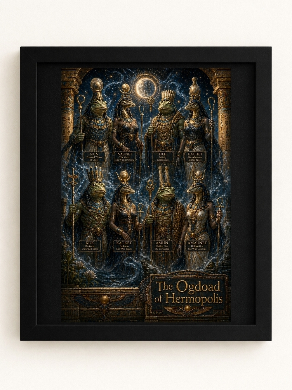 The Ogdoad of Hermopolis Framed A.I.Art Print 8x10 Frame